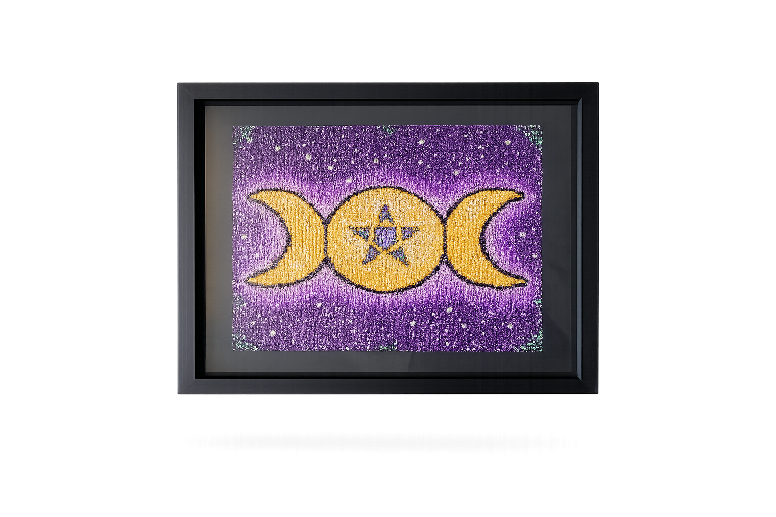 Triple Moon Goddess - Celestial Pentacle Wall Art
