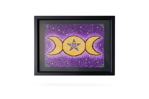 Triple Moon Goddess - Celestial Pentacle Wall Art