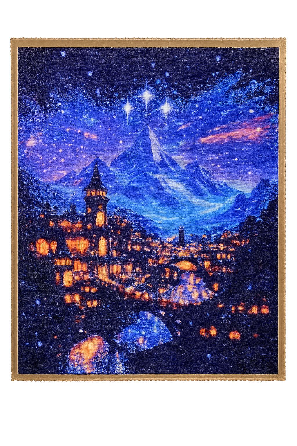 Celestial Mountain City Diamond Painting 60x80cm | Midnight Fantasy Wall Art