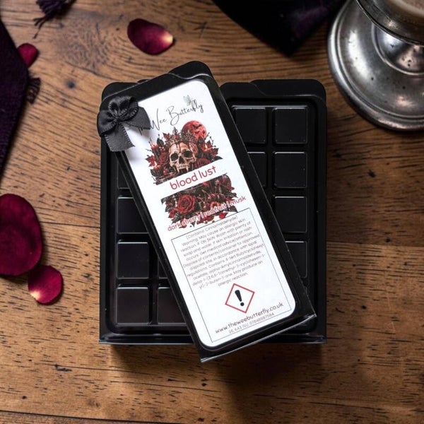 Blood Lust Wax Melt Snapbar – Dark Cherry, Red Fruits & Sweet Cocktail | Seductive Halloween Home Fragrance