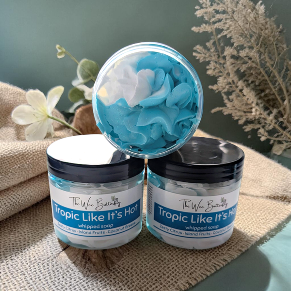 Tropic Like It’s Hot Whipped Soap – Tropical Citrus & Ocean Fresh Body Wash | Fresh Fruity Aquatic Fragrance | Luxury Whipped Soap Scotland