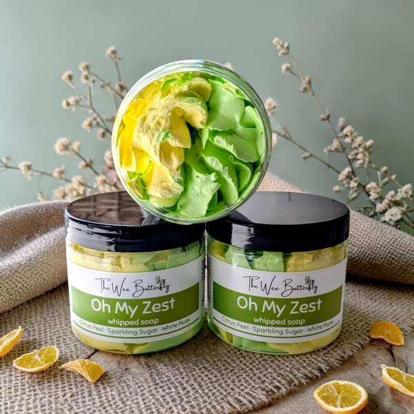 Oh My Zest Whipped Soap – Lemon & Lime Citrus Body Wash | Fresh Fizzy Fragrance | Luxury Whipped Soap Scotland