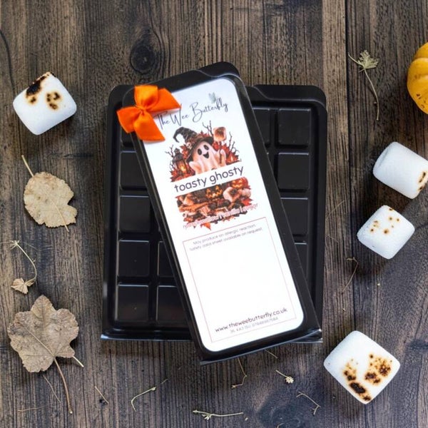 Toasty Ghosty Wax Melt Snapbar – Toasted Marshmallow, Caramelised Sugar & Vanilla | Halloween Home Fragrance