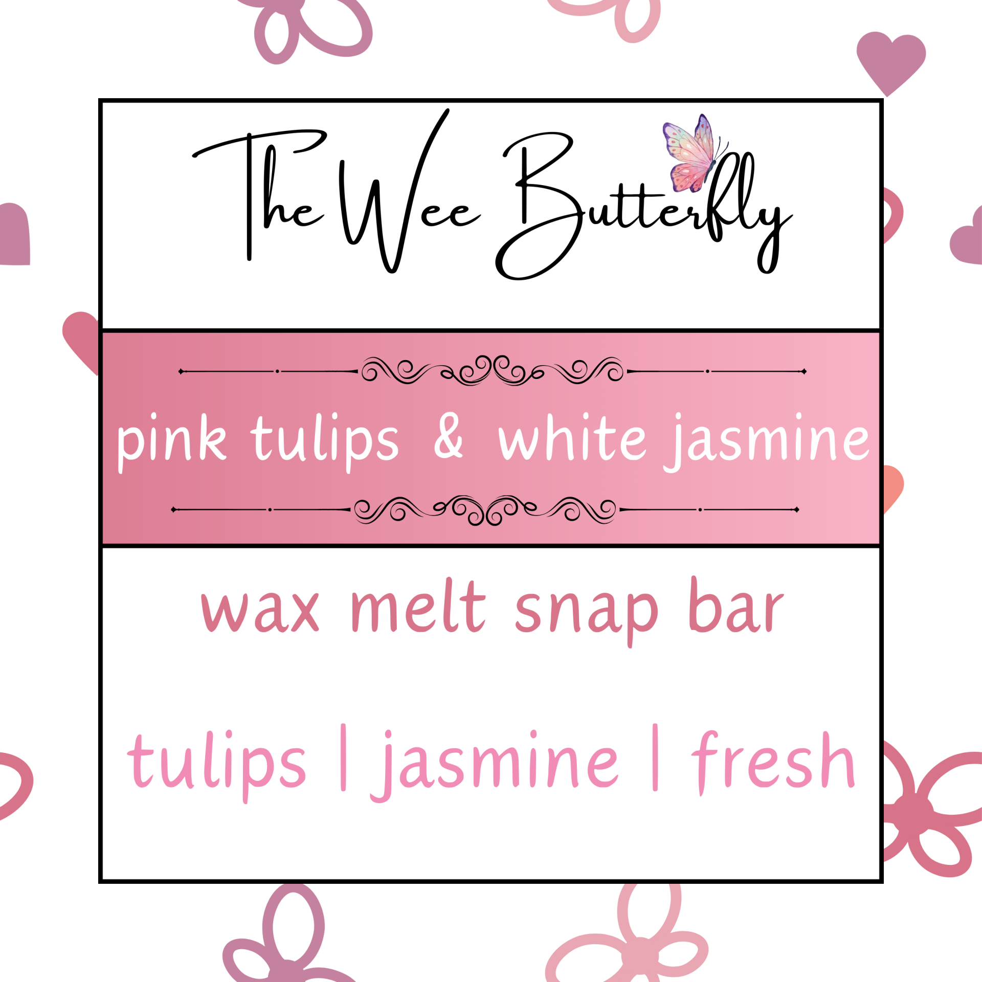 Wax Melt Snapbar Clamshell - Pink Tulips & White Jasmine (FRE-SB017)