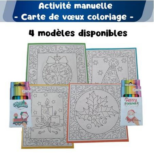 Cartes de voeux à colorier