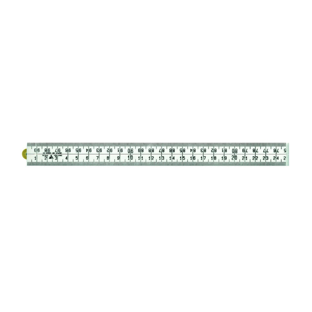 Schuil kunststof duimstok wit 1-M