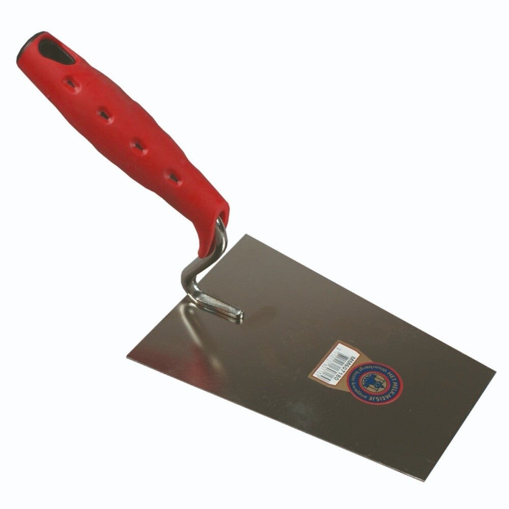 Melkmeisje Stukadoorstroffel 180mm recht S-hals soft, RVS of staal