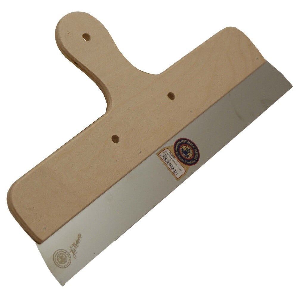Melkmeisje spackmes houten greep RVS, breedte 200 t/m 600mm