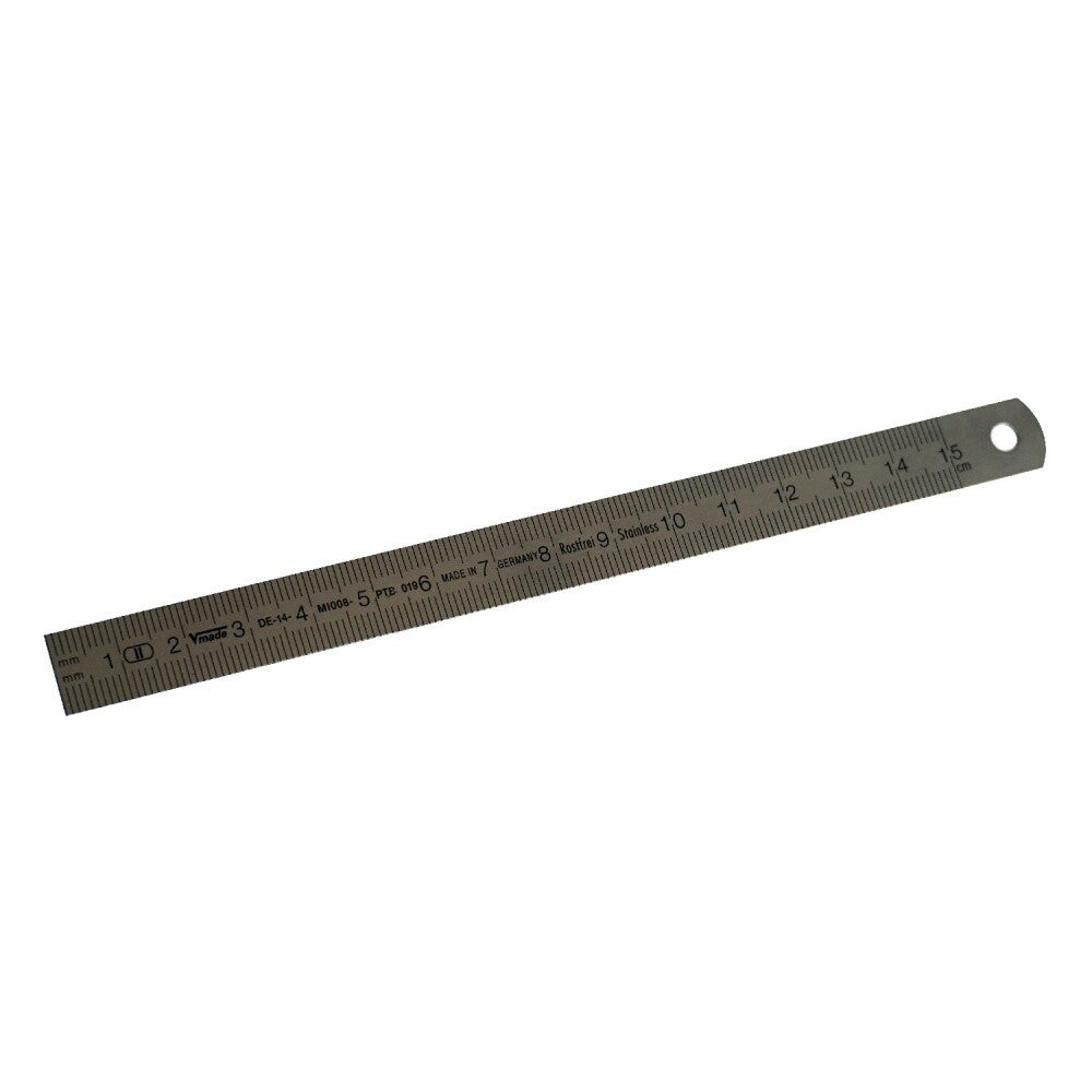 Melkmeisje maatlat rvs b30xd1 mm, enkelzijdig, lengte 300mm t/m 1000