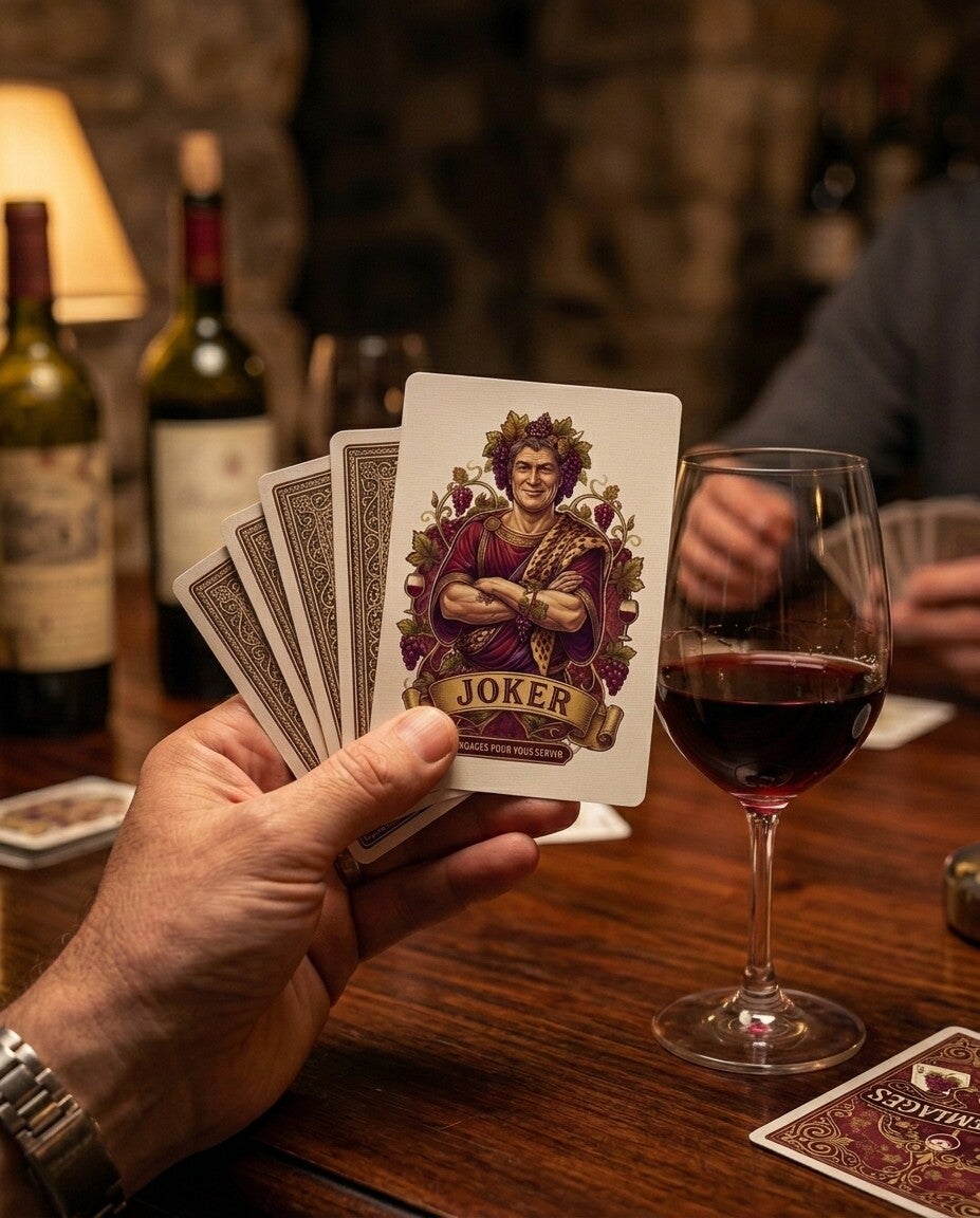 Jeu de cartes autour du vin