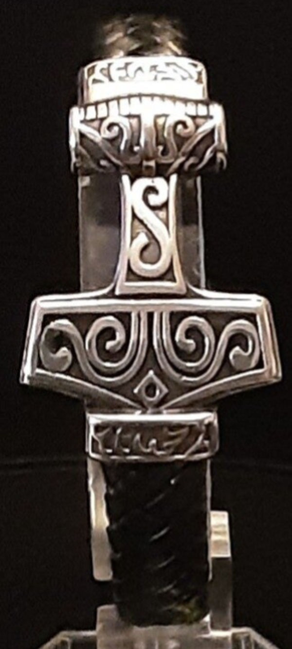 Lederarmband mit Thors Hammer / Best. Nr.: LAES4010