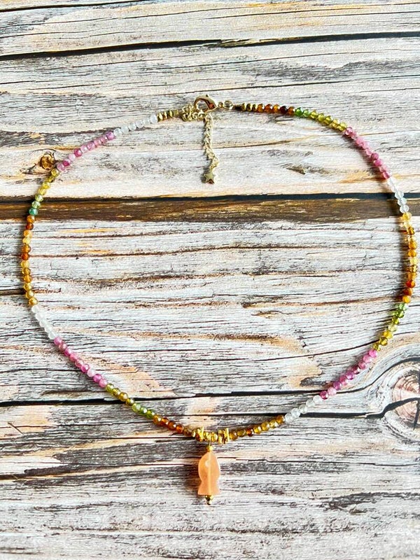 Collier ras de cou FISH Pierre de Lune pêche