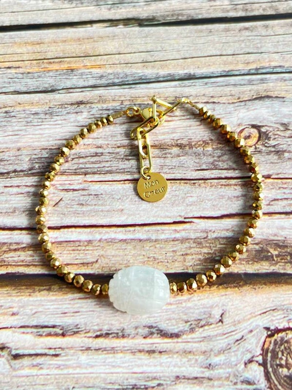 Bracelet SCARABEE Pierre de lune