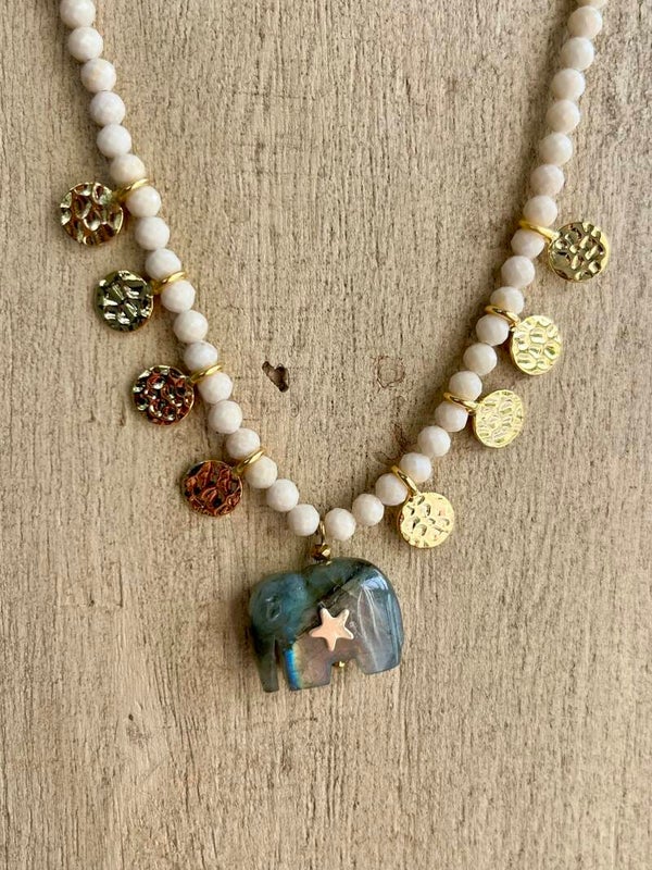 Collier Eléphant Labradorite