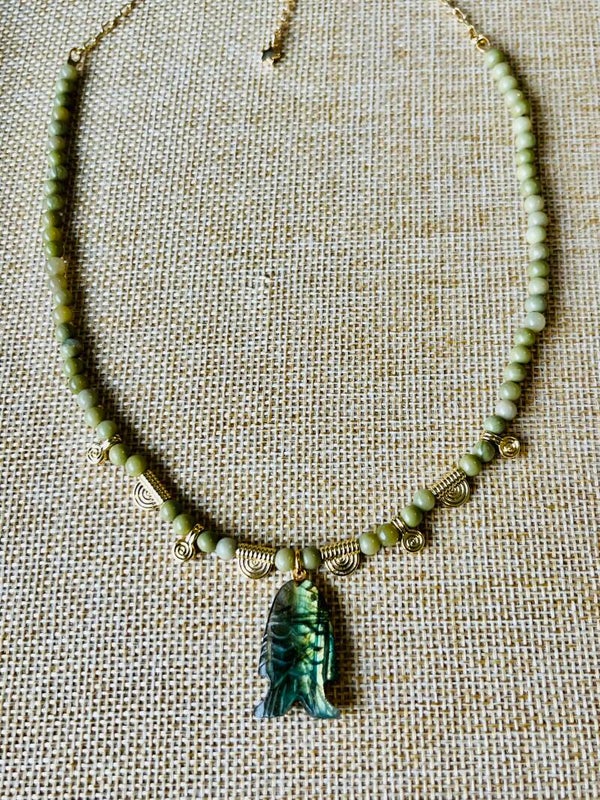 Collier Poisson Labradorite