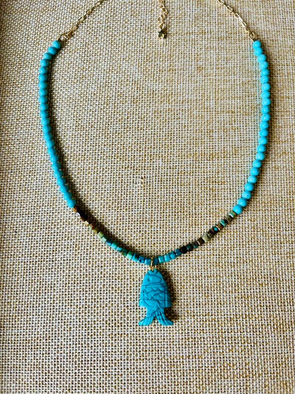 Collier Poisson Turquoise