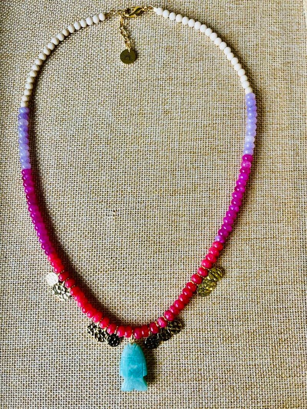 Collier Poisson azur