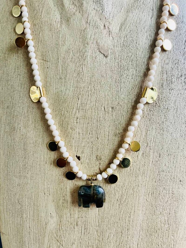 Collier Eléphant Labradorite