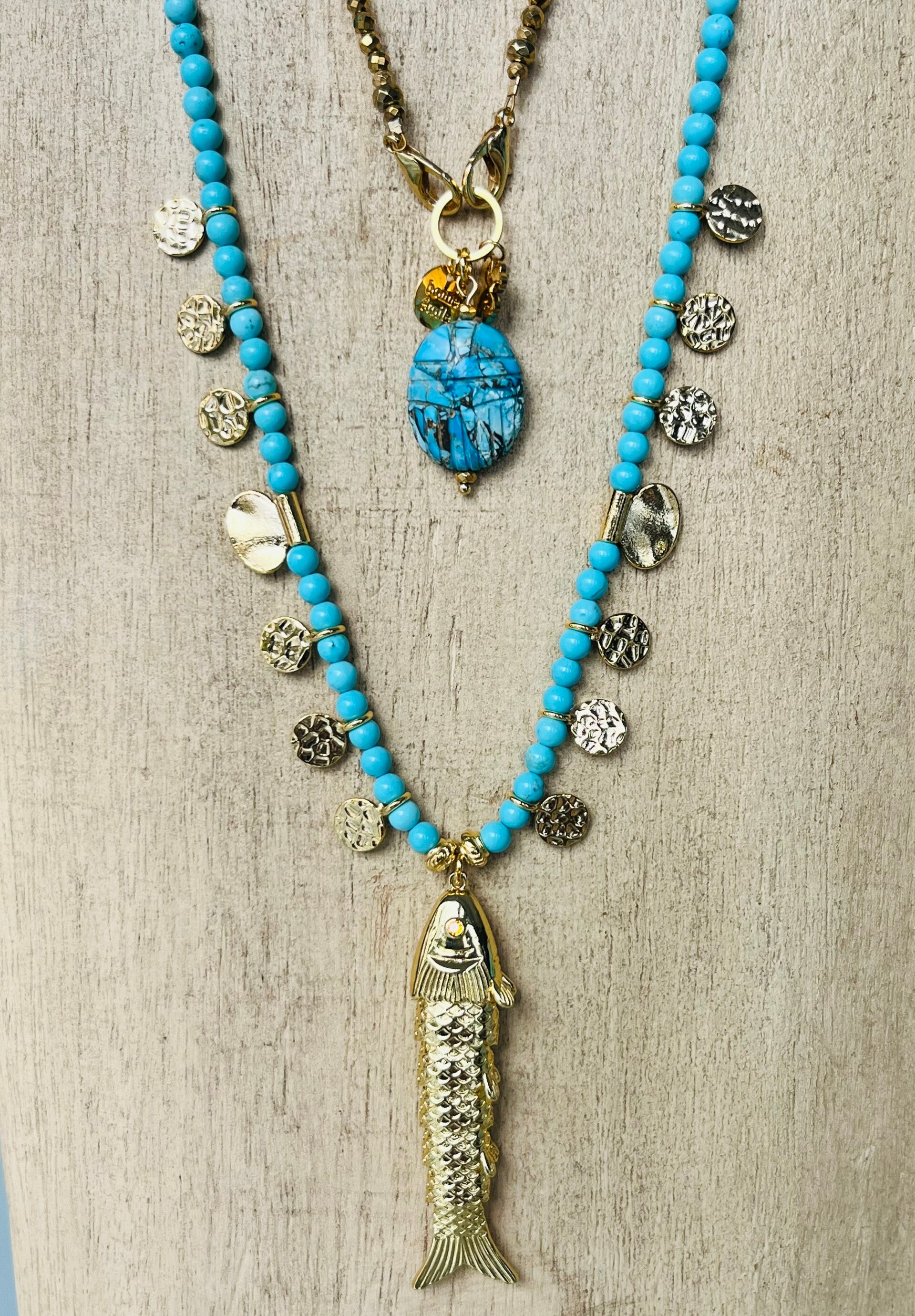 Collier Poisson Turquoise