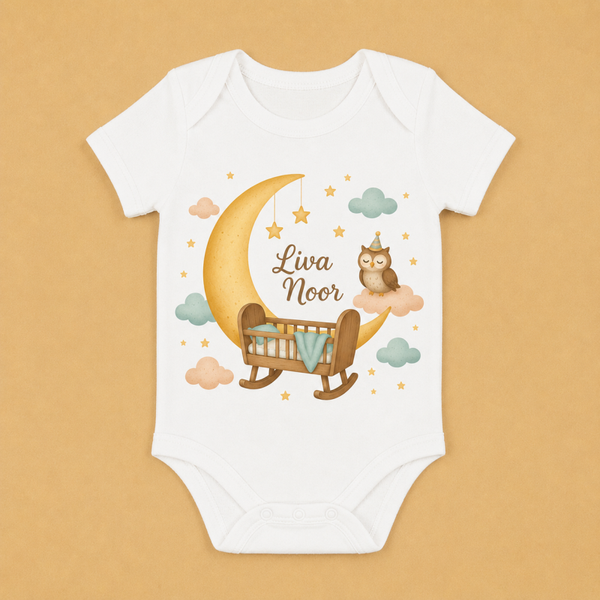 Gepersonaliseerde baby romper met geboortekaartje – Romper met naam