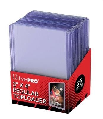 Ultra PRO Toploader Transparent Standard 3" x 4" | 25 Pièces | Pochettes de Protection pour Cartes
