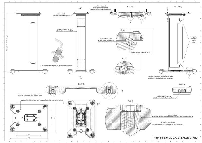 Speaker Stands Technical Drawing
