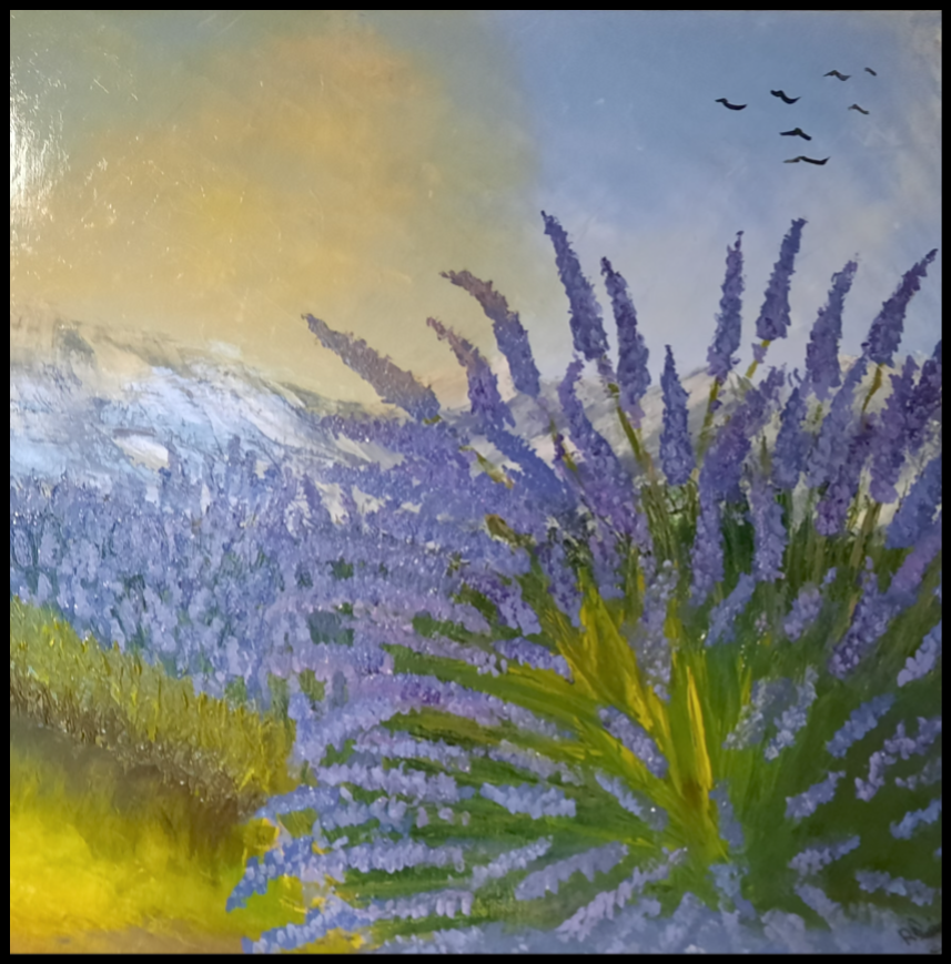 "Focus sur la lavande" Tableau 5cm X 50 cm 3D