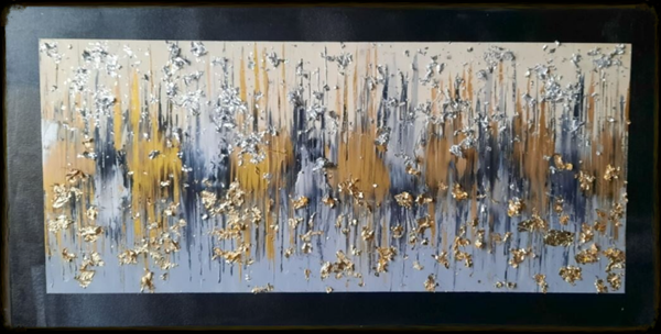 D'OR & D'ARGENT - Tableau double carré 30 X 60 CM