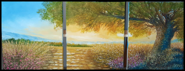 TripTique.  " L'ARBRE" Tableaux mural moderne 3 X 24 X 30 CM