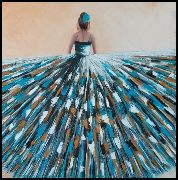 "Lady in Blue" Tableau 60 X 60 CM