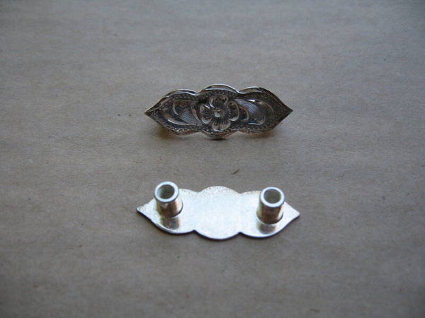 Silberbeschläge für Lederwaren *neu* Stirnbandbeschläge oval 2 Stück No. 215-1