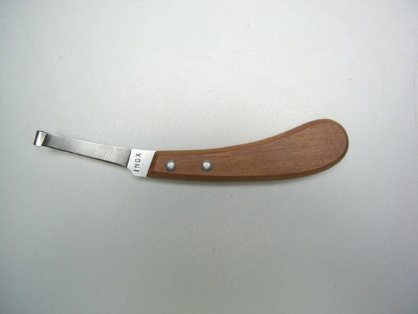 Hufmesser mit schmaler Klinge und Holzgriff von INOX