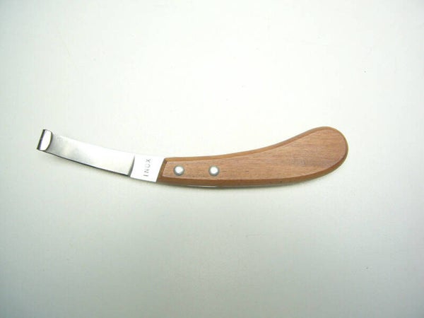 Hufmesser mit breiter Klinge und Holzgriff von INOX