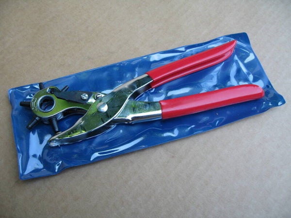 Revolverzange Gürtelzange Ösenzange Lochzange mit rotem Griff