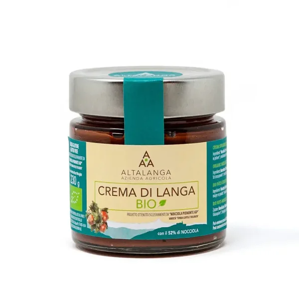 Hazelnootpasta Piemonte IGP, met 52% hazelnoten, Lactosevrij! - 100% BIO - 230g