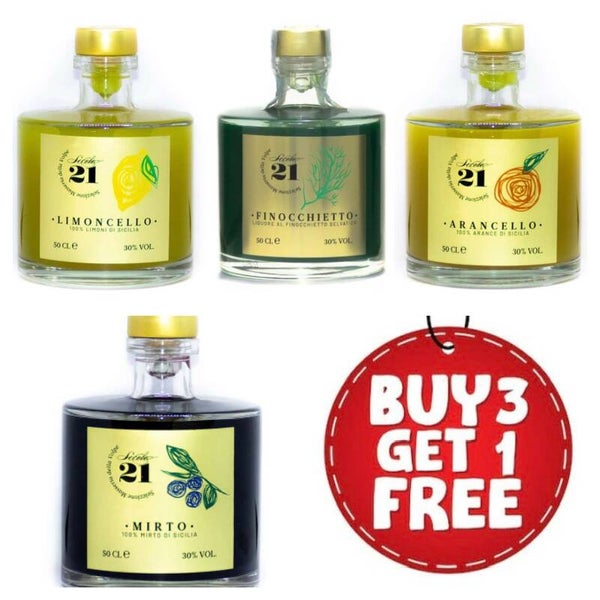 “PROMO 3 + 1 GRATIS” - Siciliaanse BIO likeuren Secolo21