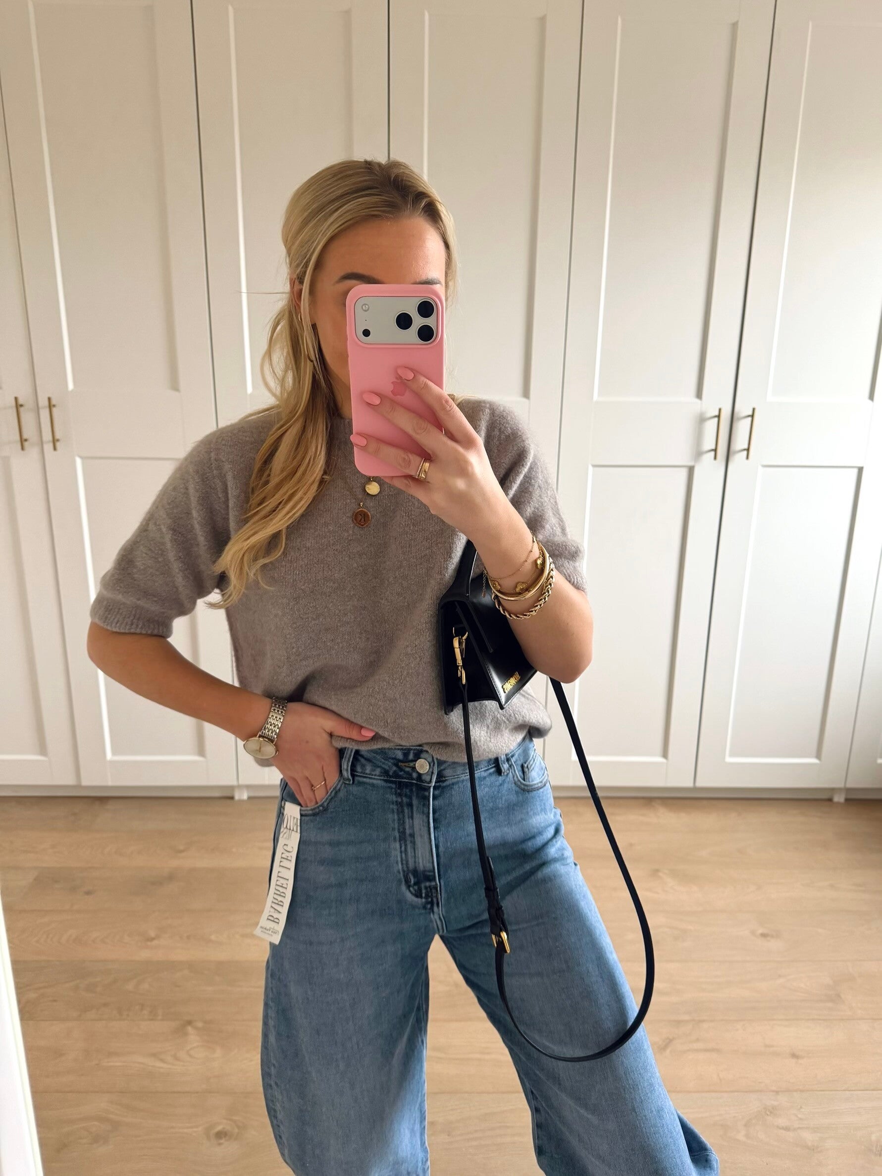 Trui met driekwart mouw - taupe