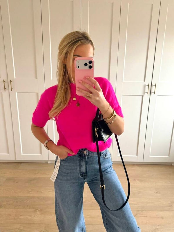 Trui met driekwart mouw - fuchsia