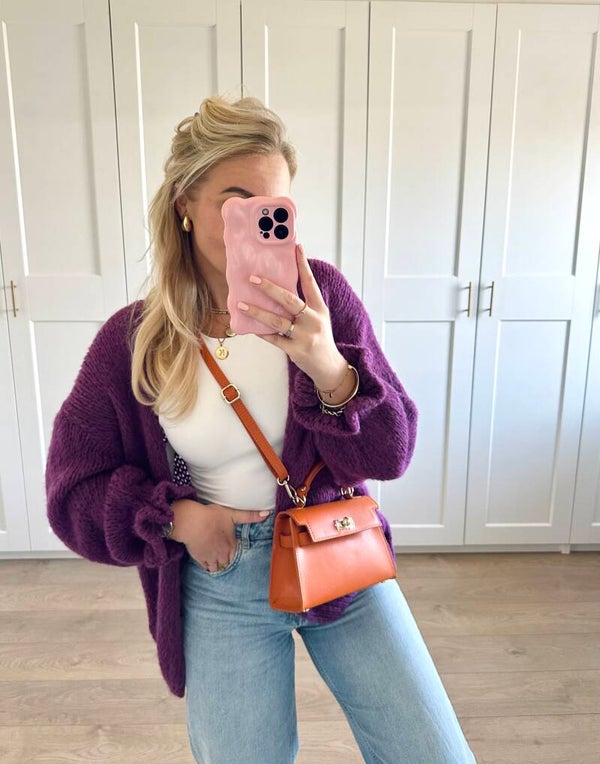 Vest met ruffle mouwen - paars