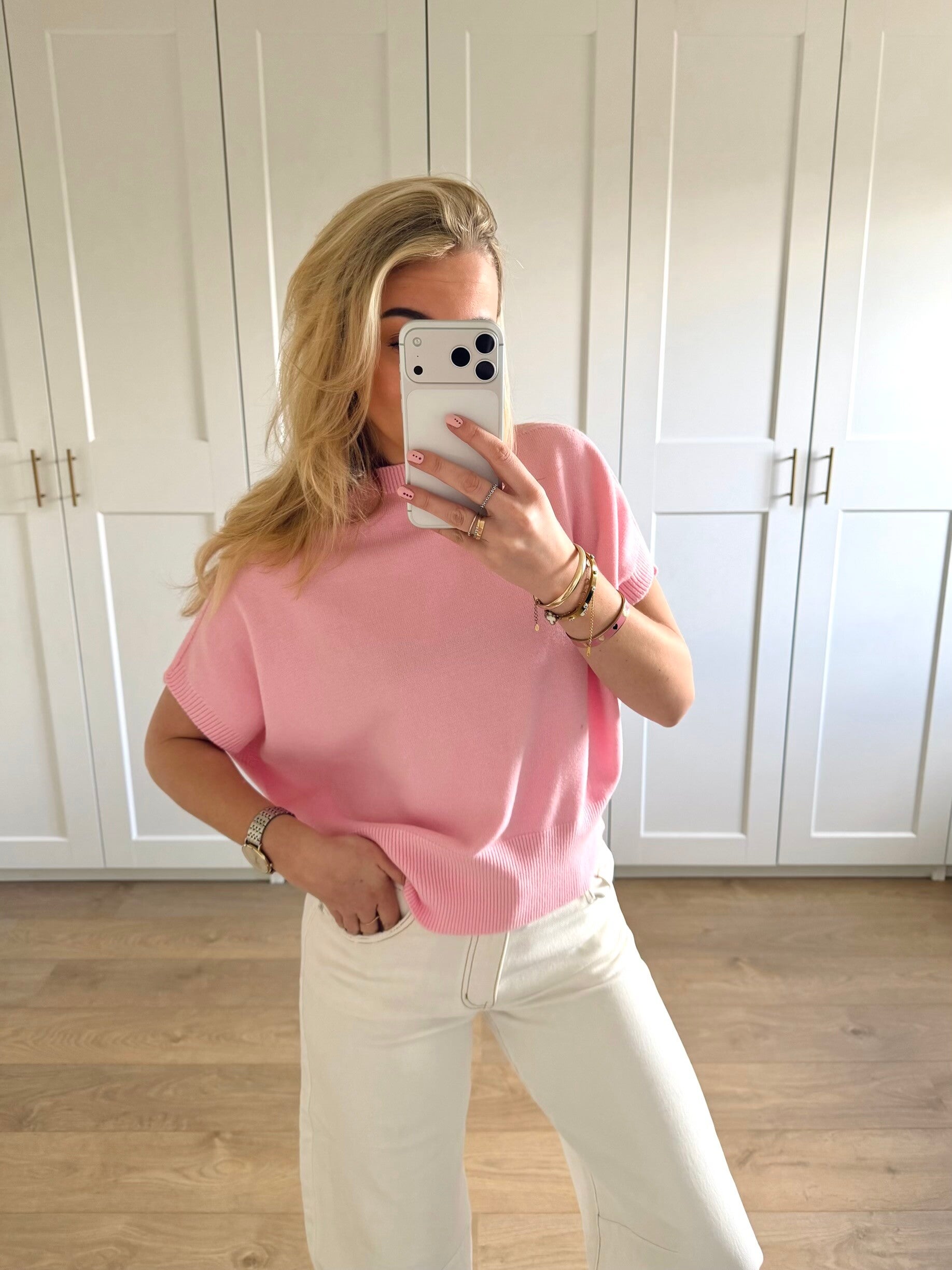 Trui met vlindermouw - roze