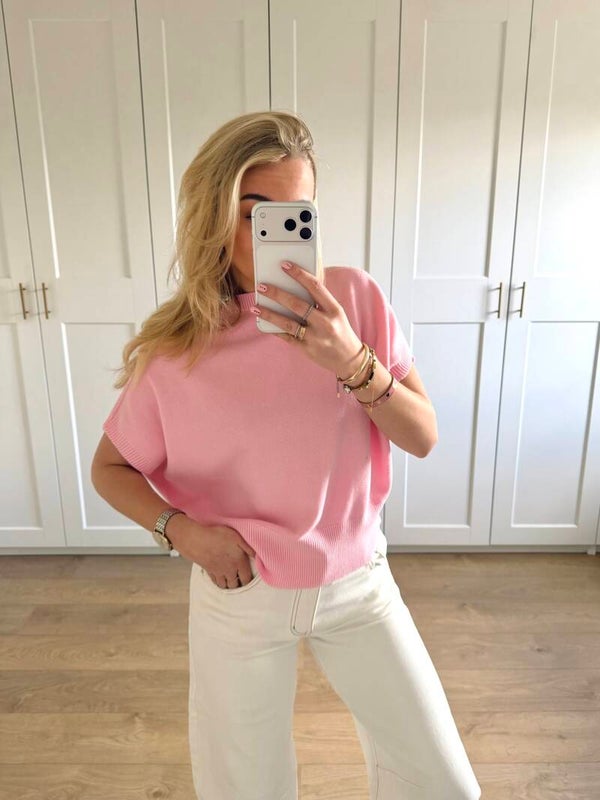Trui met vlindermouw - roze