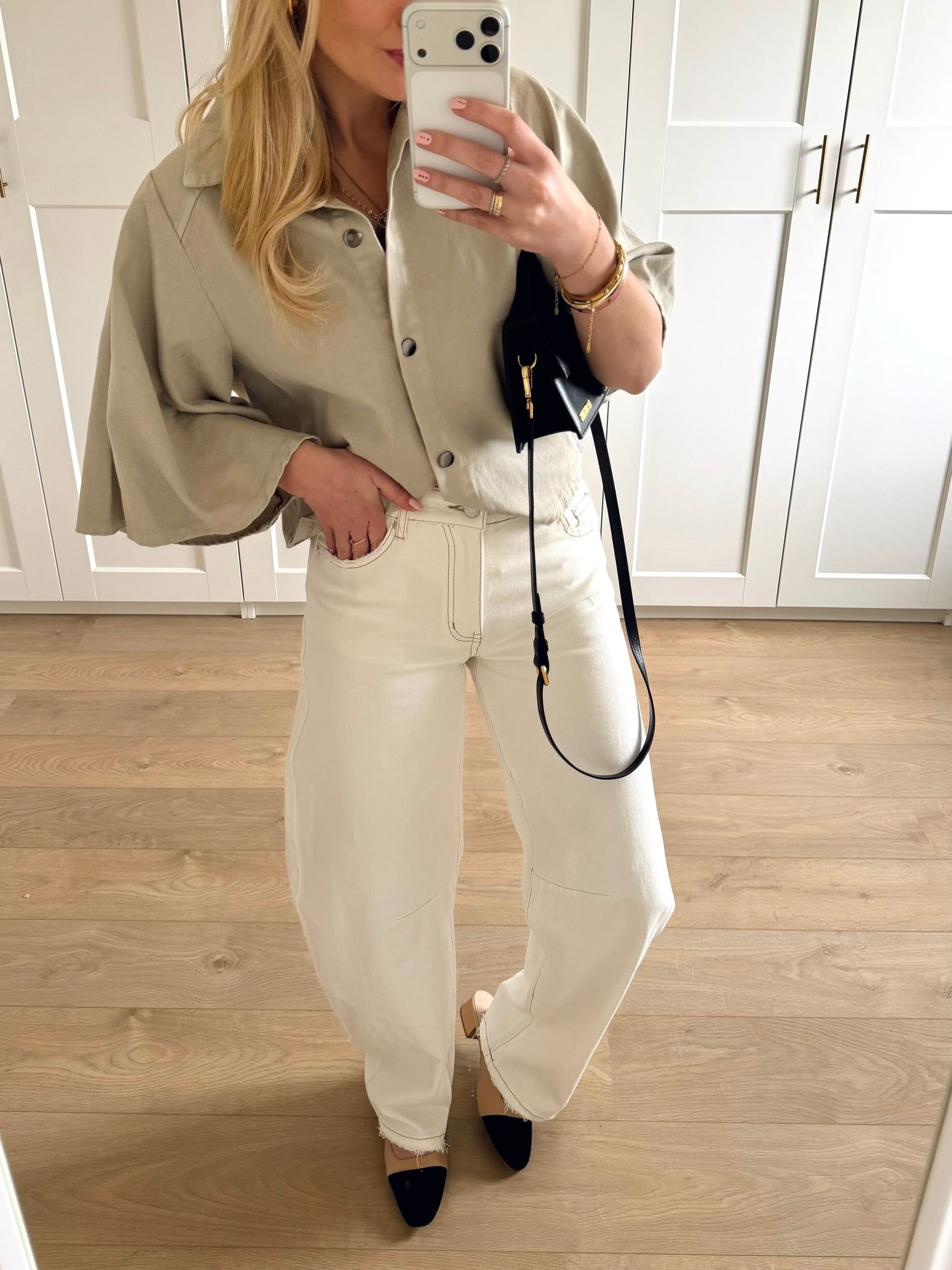 Barrel jeans - white