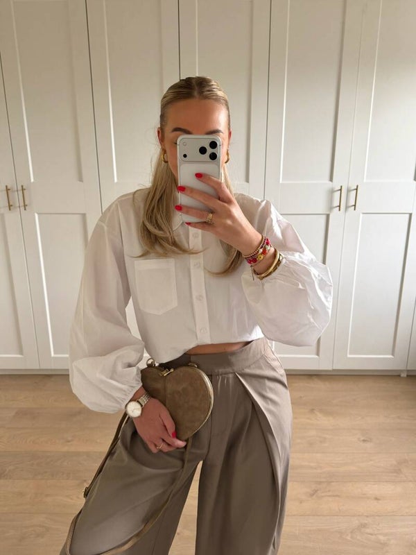 Blouse met tie detail - wit