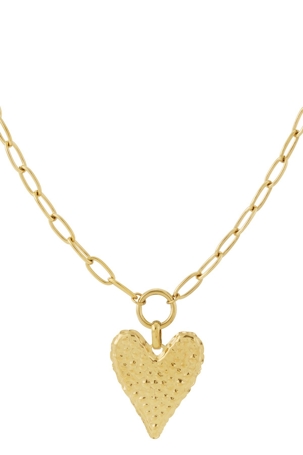 Ketting met hart bedel - goud