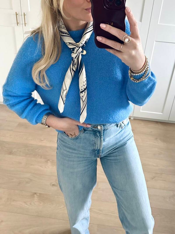 Satijnen sjaal - blauw 2