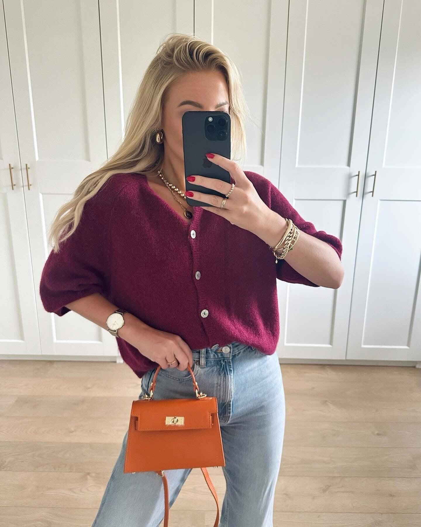 Vest met knopen - burgundy