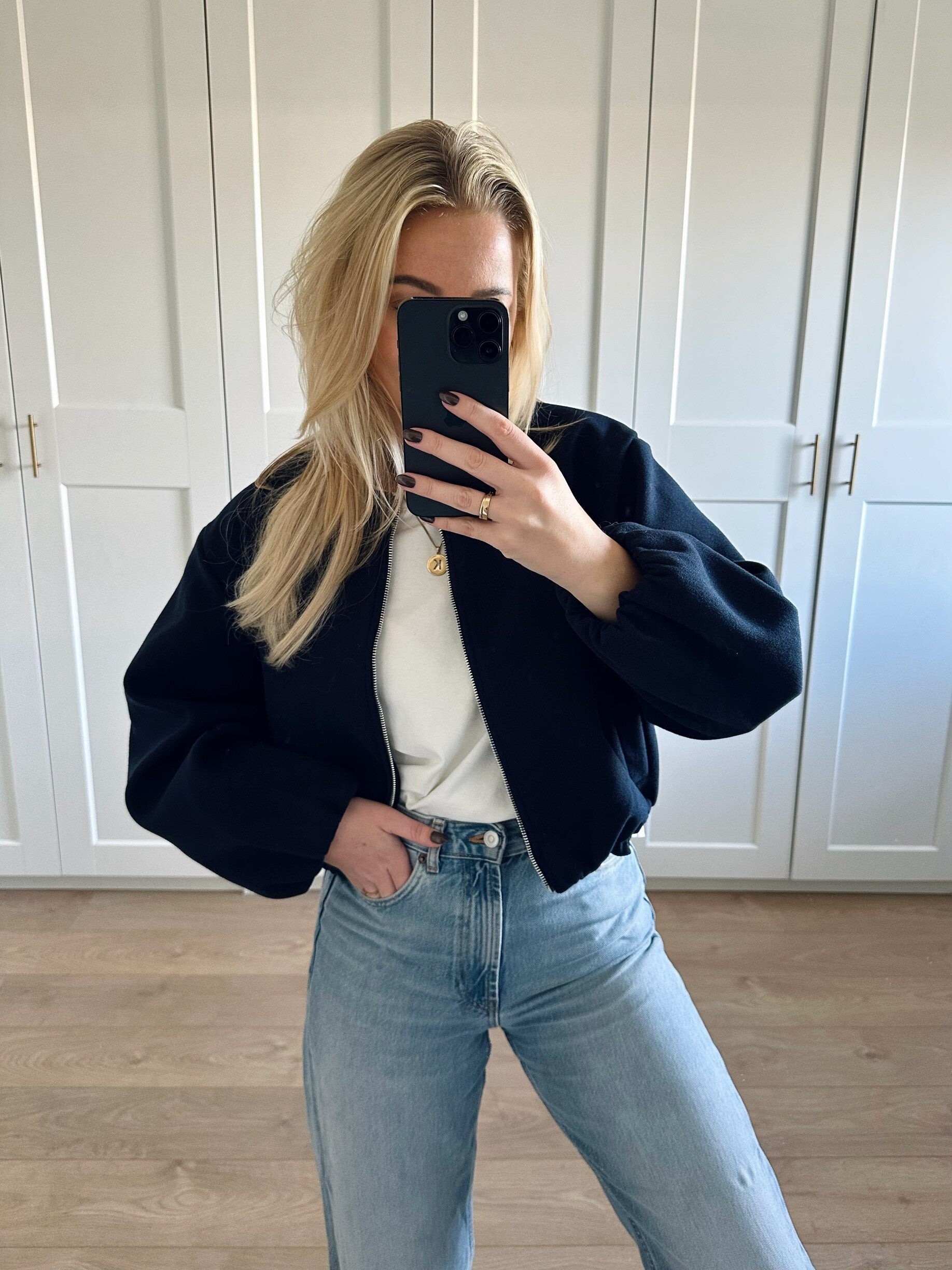 Bomber jasje met rits - blauw