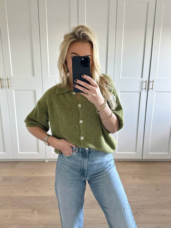 Vest met knopen en kraag - groen