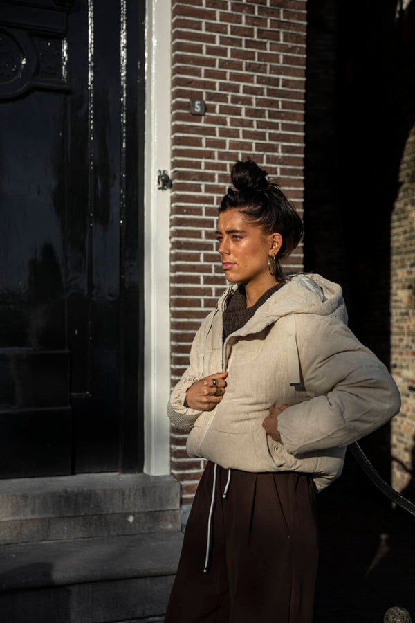 Puffer winter coat - creme