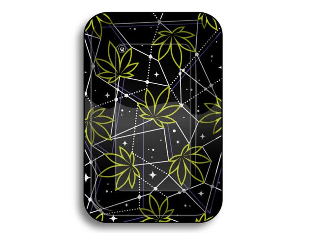 Metall Drehunterlage "Space Weed 2/4", 27,5 x 17,5 cm